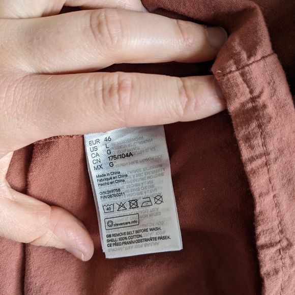 H&M Rust Brown Cotton Weave Puff Sleeve Playsuit - Picture 10 of 11